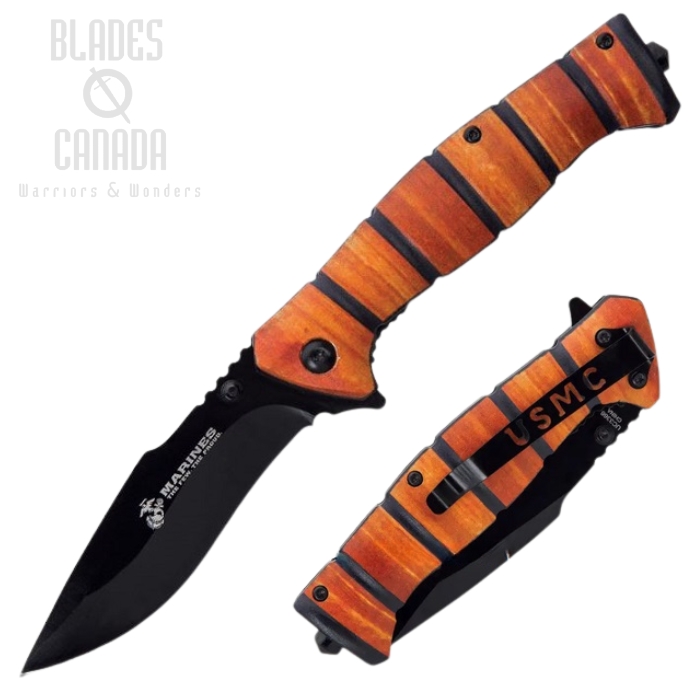 UC USMC Classic Marine Flipper Folding Knife, Glass Breaker, UC3366